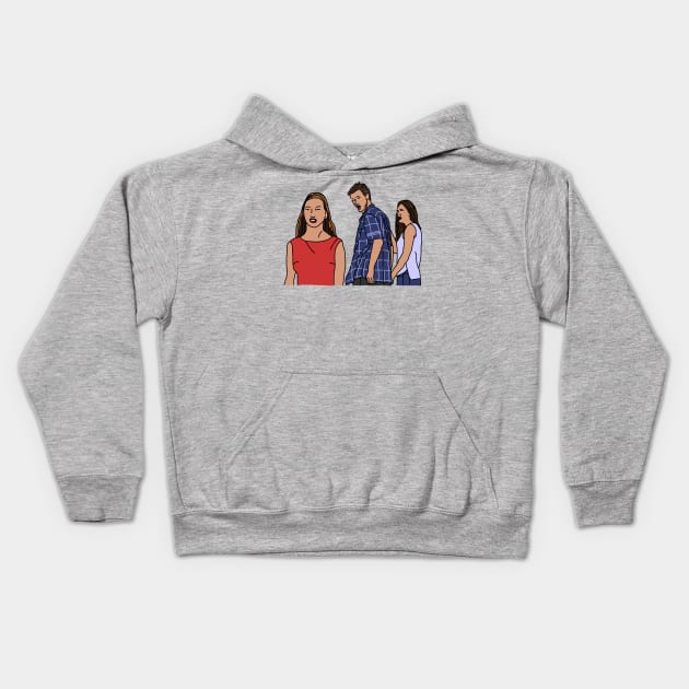 Distracted Boyfriend Memes Original Players Kids Hoodie by ellenhenryart